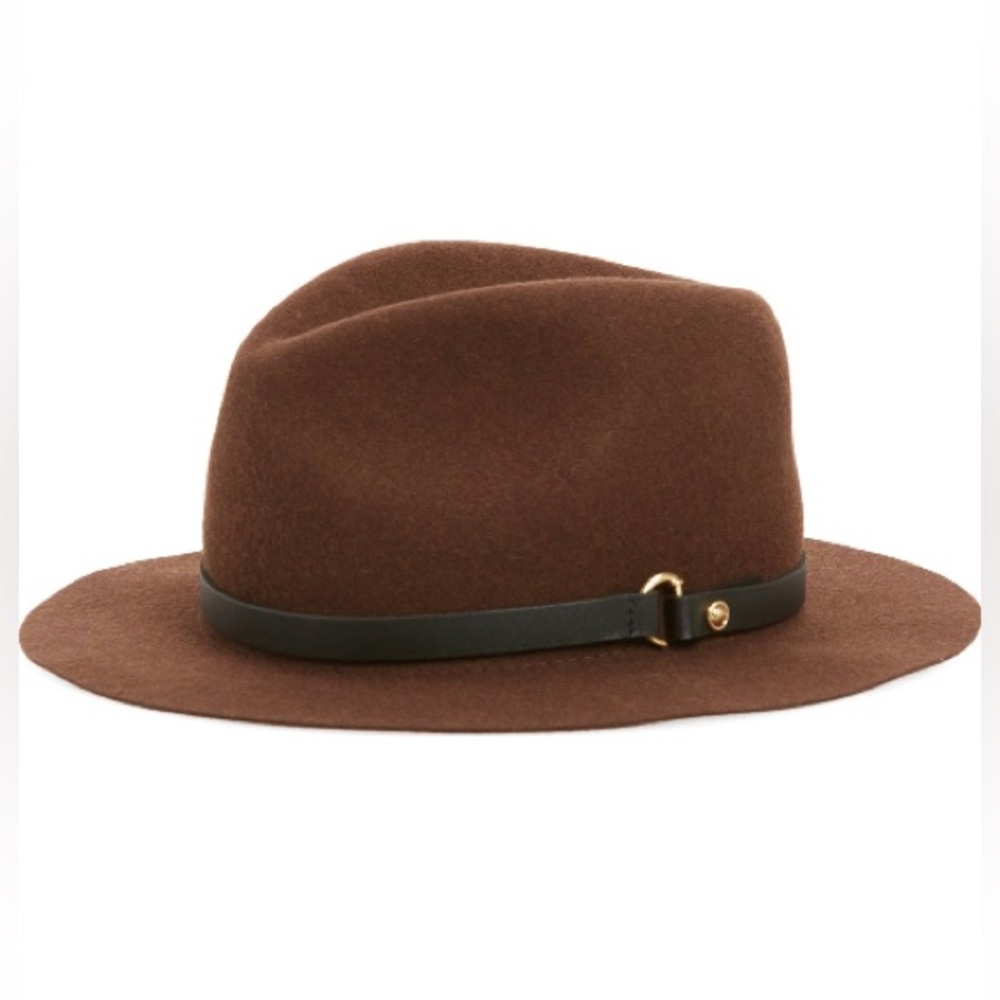 RAG & BONE FLOPPY PACKABLE FEDORA IN MATTER BROWN MELANGE